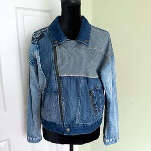 Desigual Women's EMI Embellished Patchwork Denim Jacket